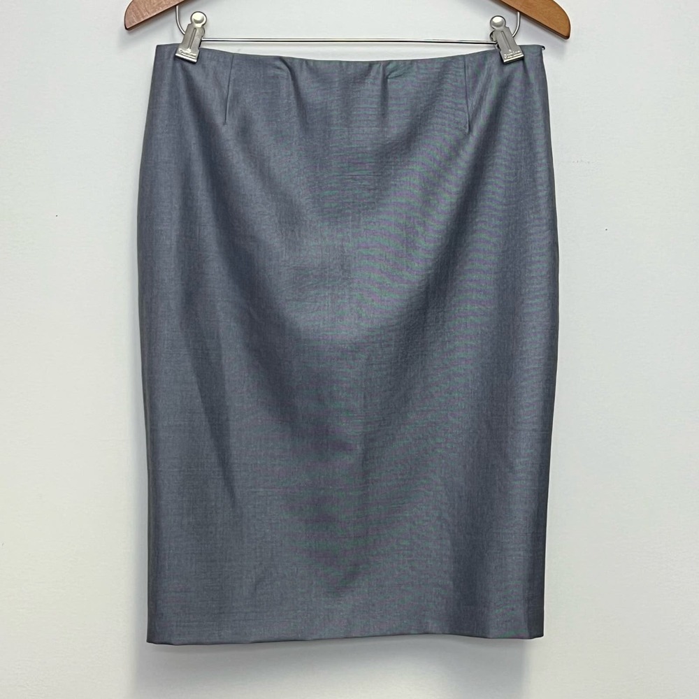 Escada Silk Wool Blend Pencil Skirt with Dovetail Back Black Label Size 36 Small